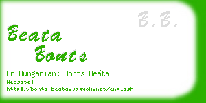 beata bonts business card